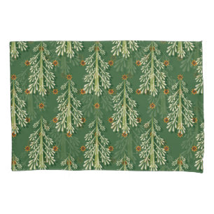 Vintage Christmas Trees Illustration Pattern Pillowcase