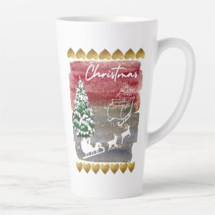 Vintage Christmas trees Latte Mug