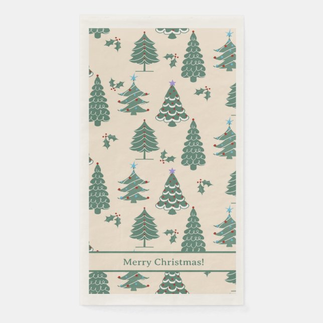 Vintage Christmas Trees  Napkin (Front)