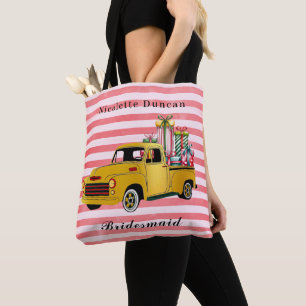 Vintage Christmas Truck Bridesmaid Favour Tote Bag