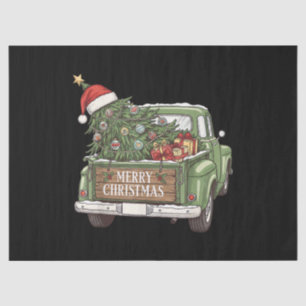 Vintage Christmas Truck Merry Christmas Men Women Tissue Paper
