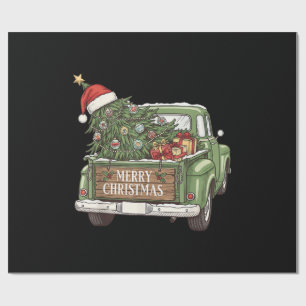 Vintage Christmas Truck Merry Christmas Men Women Wrapping Paper