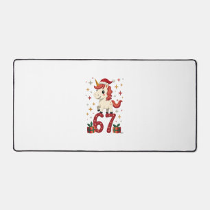 Vintage Christmas Unicorn 67 Cute Holiday Dabbing Desk Mat