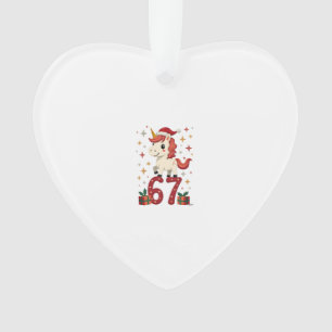 Vintage Christmas Unicorn 67 Cute Holiday Dabbing Ornament