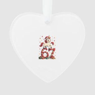 Vintage Christmas Unicorn 67 Cute Holiday Dabbing Ornament