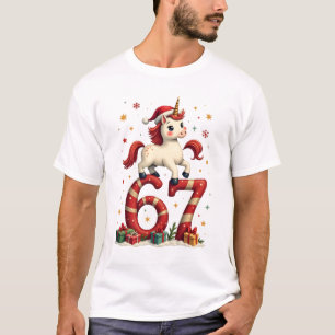Vintage Christmas Unicorn 67 Cute Holiday Dabbing T-Shirt