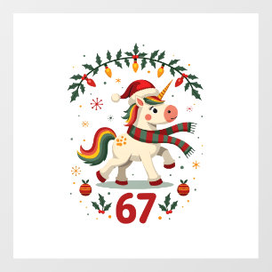 Vintage Christmas Unicorn 6th Birthday Dabbing Gir