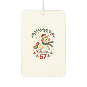 Vintage Christmas Unicorn 6th Birthday Dabbing Gir Car Air Freshener