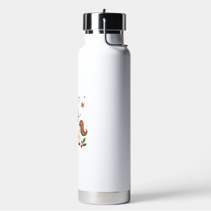 Vintage Christmas Unicorn 6th Birthday Dabbing Gir Water Bottle