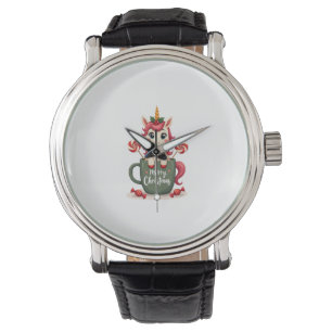 Vintage Christmas Unicorn in Merry Christmas Mug C Watch
