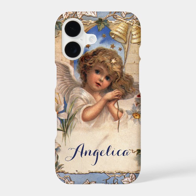 Vintage Christmas, Victorian Angel with Gold Bells (Back)