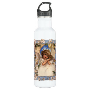 Vintage Christmas, Victorian Angel with Gold Bells 710 Ml Water Bottle