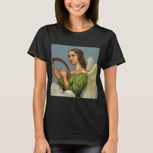Vintage Christmas, Victorian Angel with Music Harp T-Shirt
