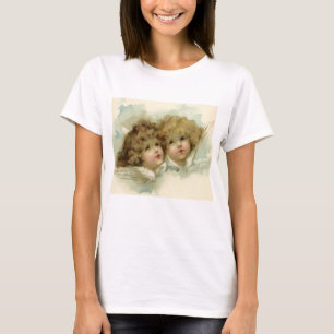 Vintage Christmas, Victorian Angels in the Clouds T-Shirt