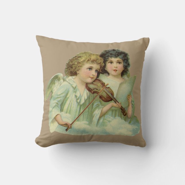 Vintage Christmas, Victorian Angels Music Violin Cushion (Front)