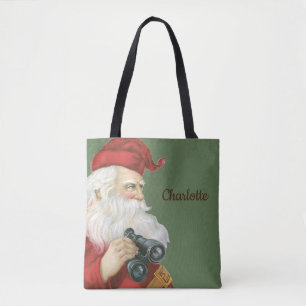 Vintage Christmas, Victorian Antique Santa Claus Tote Bag