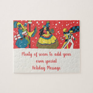 Vintage Christmas, Victorian Family Jigsaw Puzzle