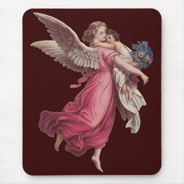 Vintage Christmas, Victorian Guardian Angel Mouse Pad (Front)