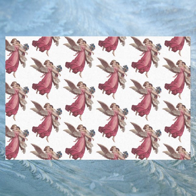 Vintage Christmas, Victorian Guardian Angel Tissue Paper (Creator Uploaded)