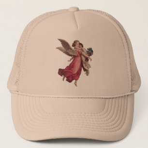 Vintage Christmas, Victorian Guardian Angel Trucker Hat