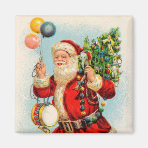 Vintage Christmas, Victorian Santa Claus Balloons Magnet