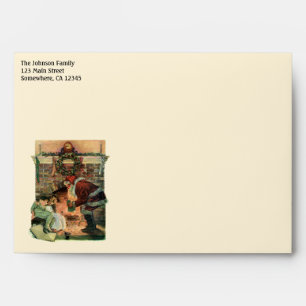 Vintage Christmas, Victorian Santa Claus Children Envelopes