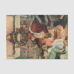 Vintage Christmas, Victorian Santa Claus Children Tissue Paper