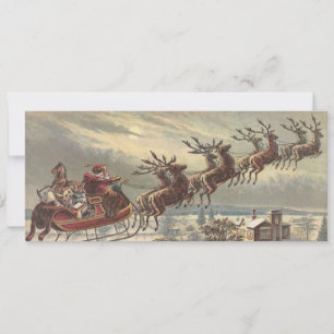 Vintage Christmas Victorian Santa Claus Invitation