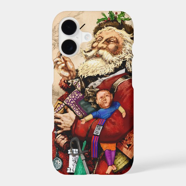 Vintage Christmas, Victorian Santa Claus Pipe Toys (Back)