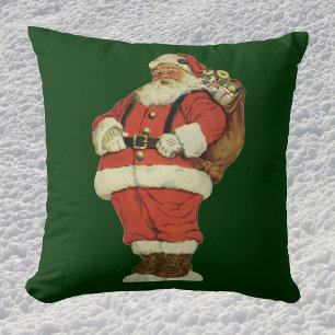 Vintage Christmas, Victorian Santa Claus with Toys Cushion