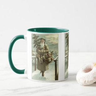 Vintage Christmas, Victorian Santa Claus with Toys Mug