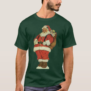 Vintage Christmas, Victorian Santa Claus with Toys T-Shirt