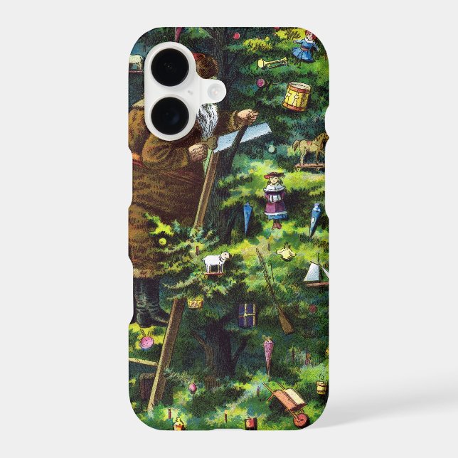 Vintage Christmas, Victorian Santa Claus with Tree (Back)