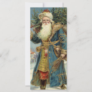 Vintage Christmas, Victorian Santa Claus with Tree