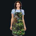 Vintage Christmas, Victorian Santa Claus with Tree Apron<br><div class="desc">Vintage illustration Merry Christmas holiday design featuring a page from the book Santa Claus and His Works. Published by McLoughlin Brothers in 1889. The story tells of Santa's work making toys for all the good little boys and girls around the world. This Victorian Era image shows old jolly Saint Nicholas...</div>