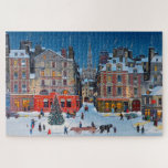 Vintage Christmas Village Jigsaw Puzzle<br><div class="desc">Vintage Christmas Village
Old illustration of an outdoor scene at Christmas.</div>