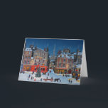 Vintage Christmas Village Shopping Lights Card<br><div class="desc">Vintage Snow Covered Christmas Village Shopping Lights Card</div>