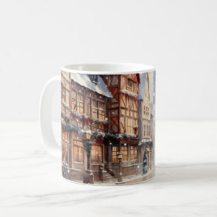 Vintage Christmas Village Street Holiday Coffee Mug