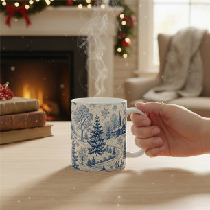 vintage Christmas Village Winter Scene Mug