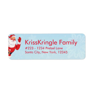 Vintage Christmas Waving Santa Return Address Label