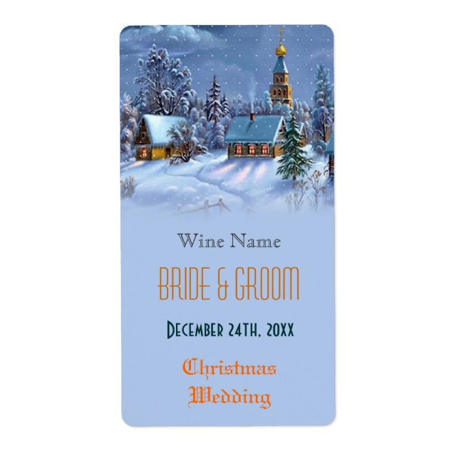 Vintage Christmas wedding wine (Front)