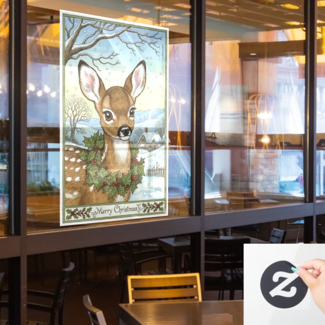 Vintage Christmas Window Cling (Restaurant Window)