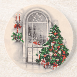 Vintage Christmas Window Coasters