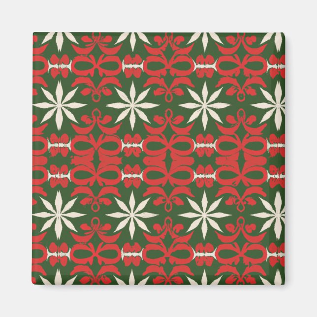 Vintage Christmas/winter patterned  Magnet (Front)