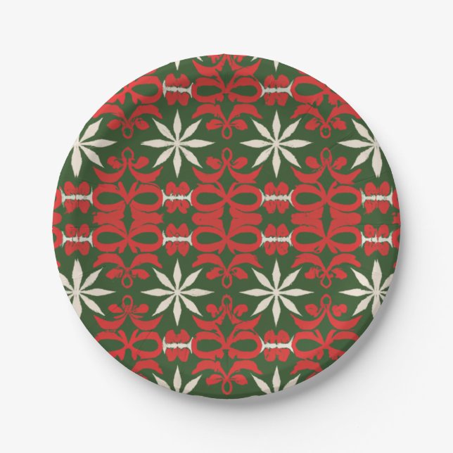 Vintage Christmas/winter patterned  Paper Plate (Front)