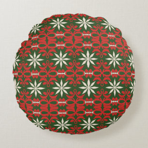 Vintage Christmas/winter patterned Round Cushion