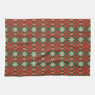 Vintage Christmas/winter patterned Tea Towel