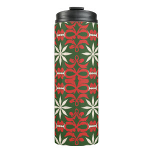 Vintage Christmas/winter patterned Thermal Tumbler