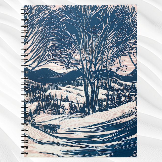 Vintage Christmas, Winter Snow Mountain Landscape  Notebook (Creator Uploaded)