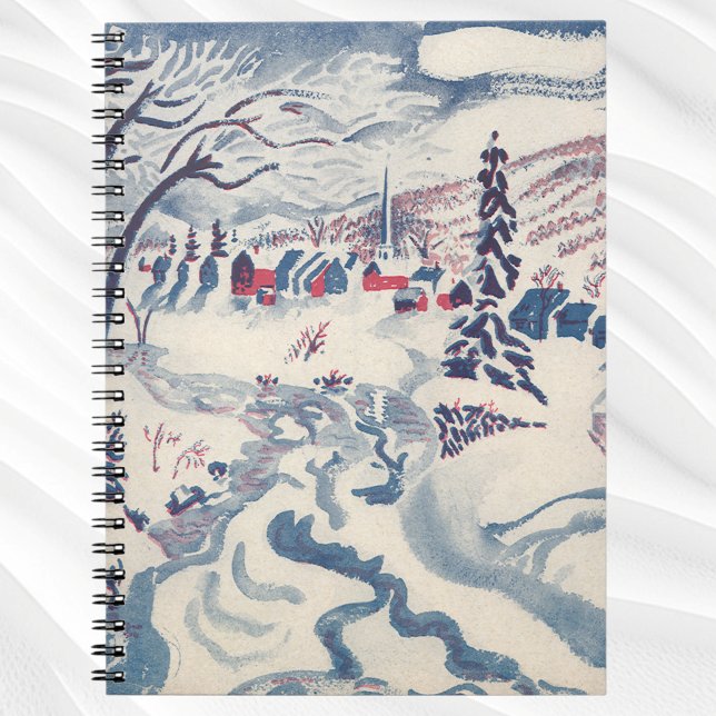 Vintage Christmas, Winter Village Snowscape Snow Notebook (Creator Uploaded)